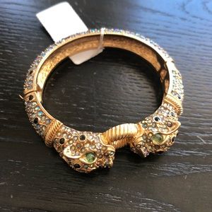 JCREW leopard pave hinge bracelet. Never worn. NWT